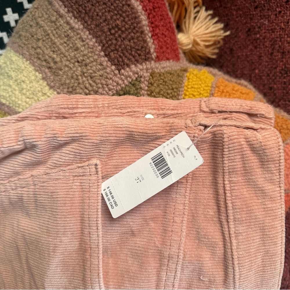 Pilcro Scotty Anthropologie Pale Pink Peach Corduroy Pants NWT